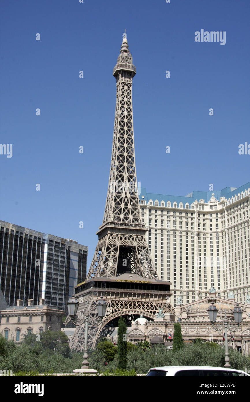 a mock version of The Eifel Tower at The Paris Hotel, Las Vegas, USA Stock Photo