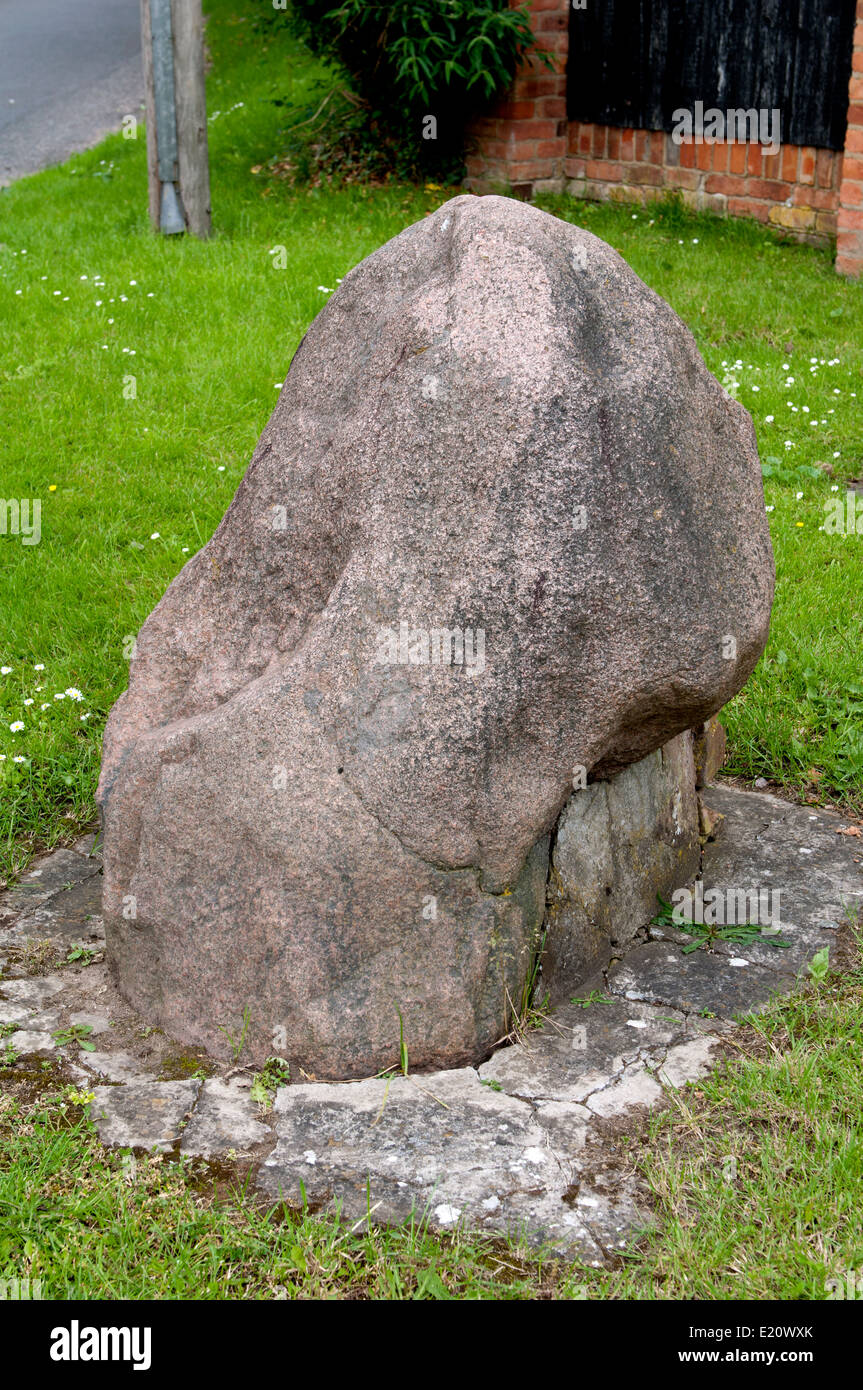 The boulder in Stockton village, Warwickshire, England, UK Stock Photo