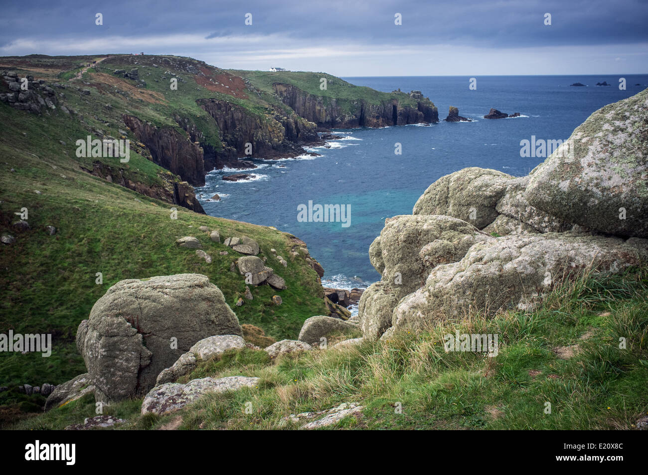 Coastline of cliffs at Lands End Cornwall Stock Photo - Alamy