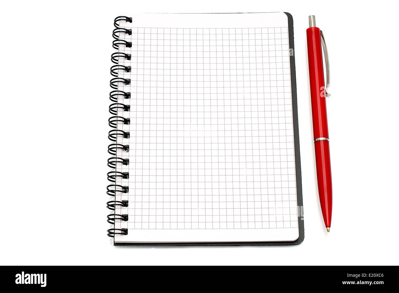 Notepad with ball pen on a white background Stock Photo - Alamy