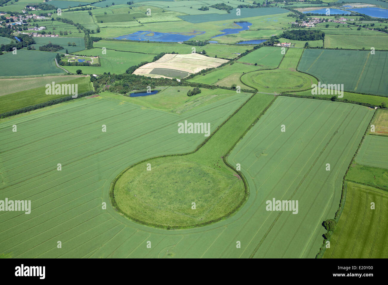aerial view of Thornborough Henges, North Yorkshire Stock Photo Alamy