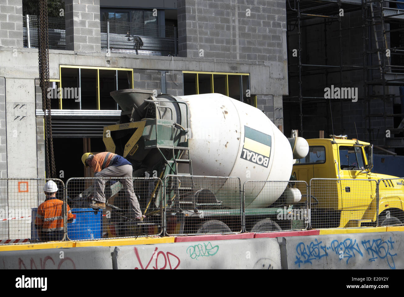 Ready mix concrete delivered by Boral, to a construction site in