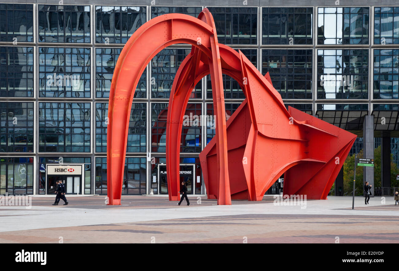 Sculpture of a red spider at in the La Defense area of Paris Stock Photo