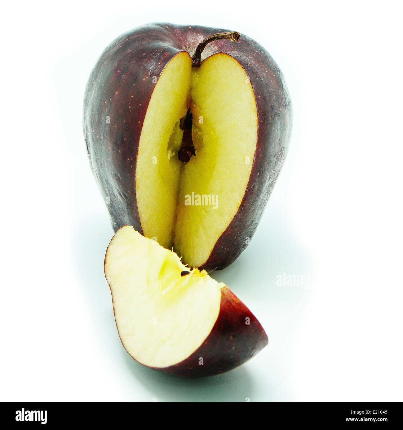 Ripe purple apple, isolated on a white background Stock Photo