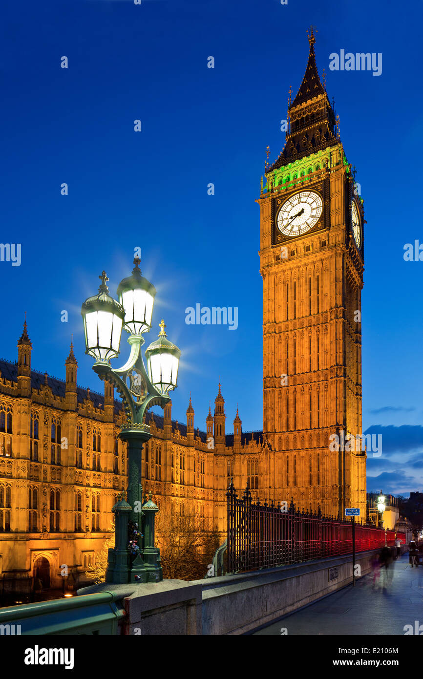 Big Ben and the houses of Parliament in Central London. Stock Photo