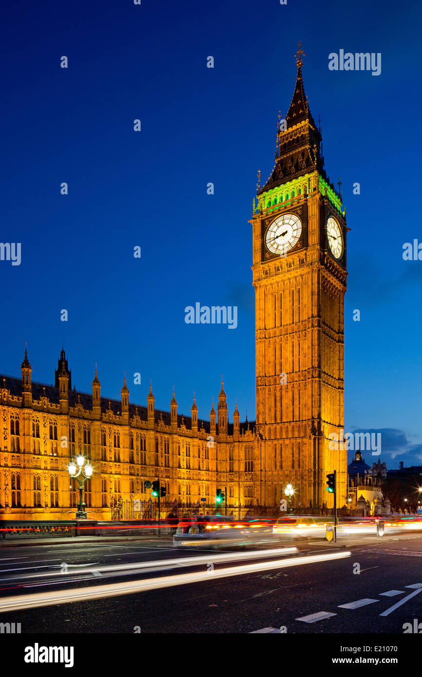 Big Ben and the houses of Parliament in Central London. Stock Photo