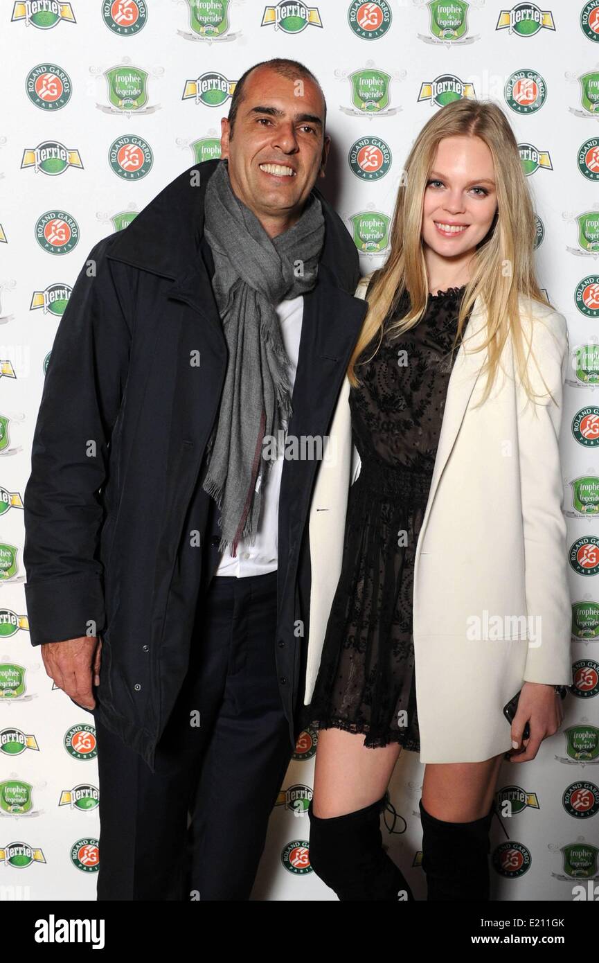 Roland Garros, Paris, France. 04th June, 2014. CEDRIC PIOLINE and companion  OXANA during a gathering of