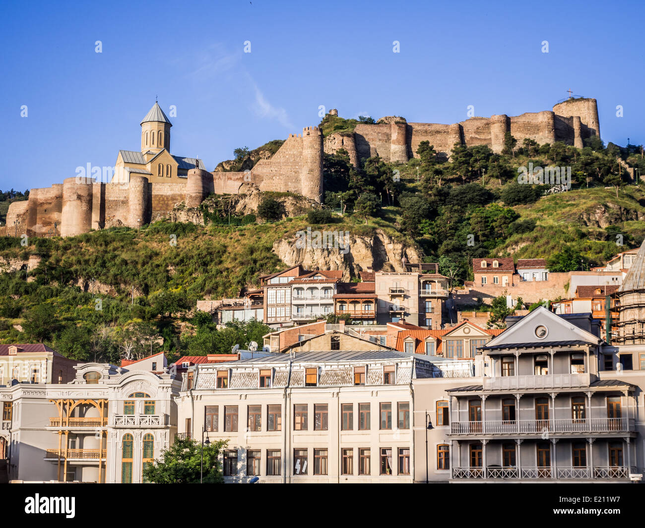 narikala-fortress-and-the-old-town-of-tbilisi-georgia-stock-photo-alamy