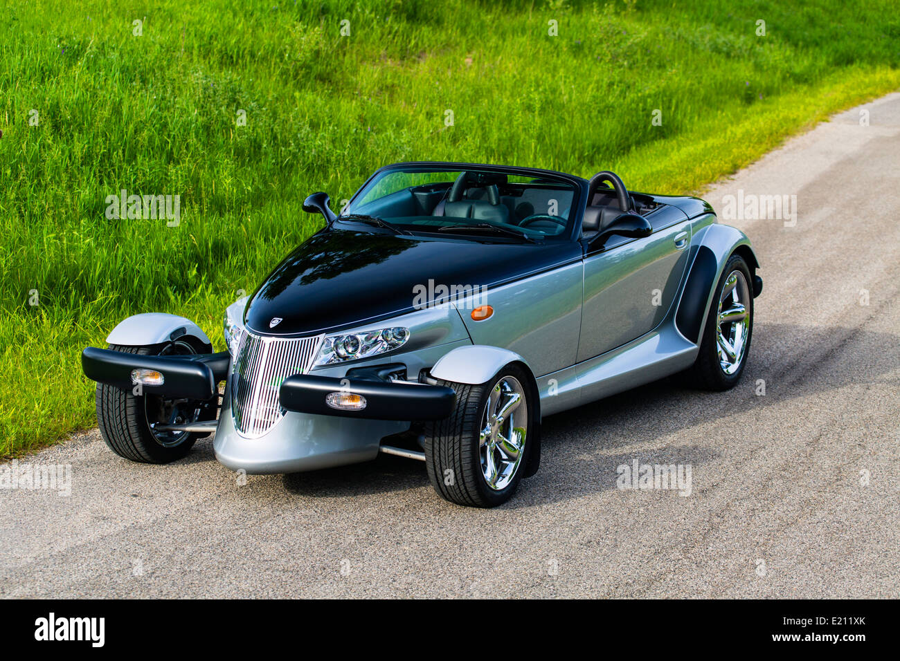 2001 Plymouth Prowler Black Tie Edition on Pavement Stock Photo