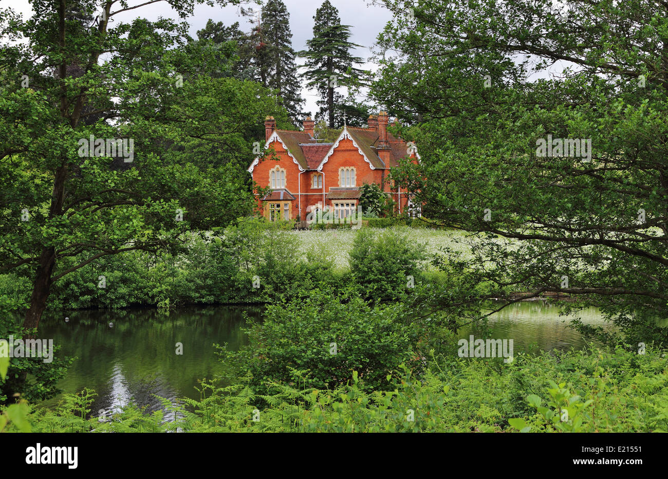 Red house in the woods hi-res stock photography and images - Alamy