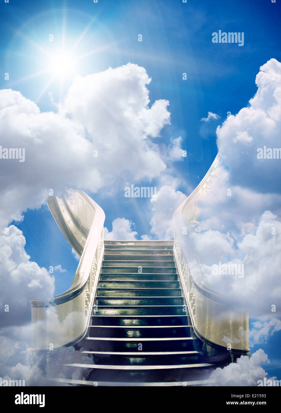 golden stairway to heaven background Stock Photo