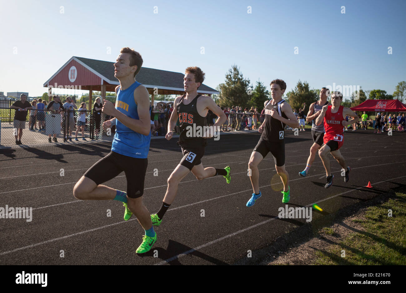 High school athletes compete in a track and field meet in Milwaukee