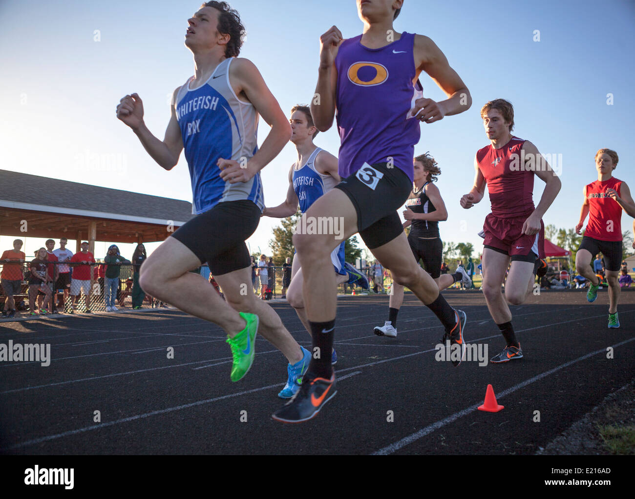 High school athletes compete in a track and field meet in Milwaukee