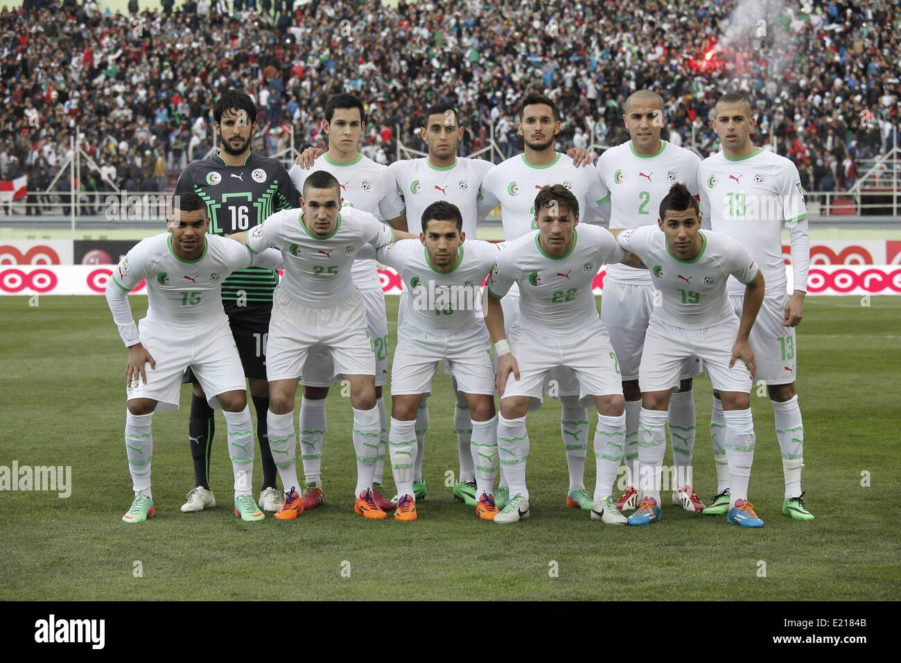 Sao Paulo, Brazil. 13th June, 2014. Algeria football national squad in a friendly game in Tchaker stadium, in Blida Credit:  Action Plus Sports Images/Alamy Live News Stock Photo