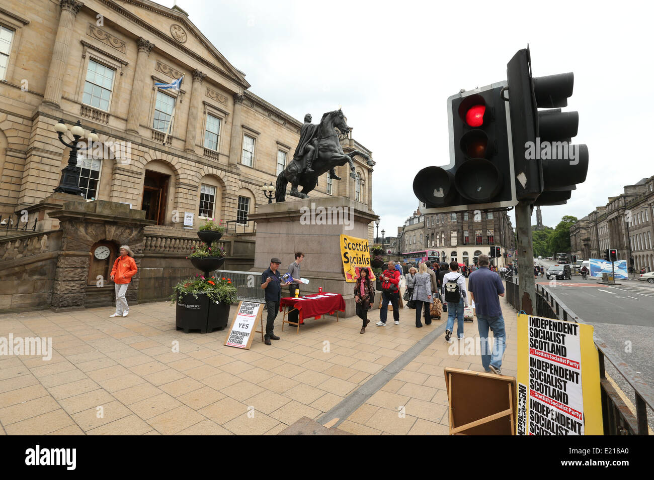 Image from a Scottish Socialist Party campaign for a Yes Vote on Princes Street in Edinburgh, Scotland Stock Photo