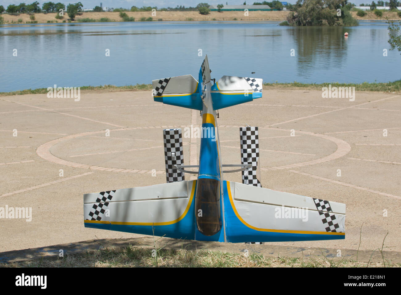 Radio controlled Hydroplanes on riverside during an exhibition show Stock Photo Alamy