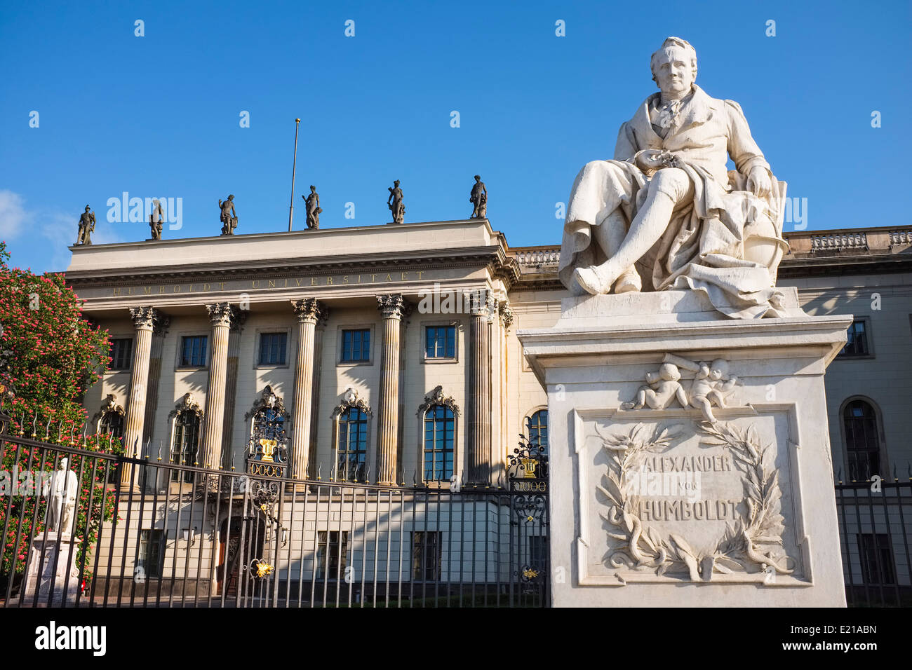 Memorial to Alexander von Humboldt, Unter den Linden boulevard, Berlin, Germany Stock Photo