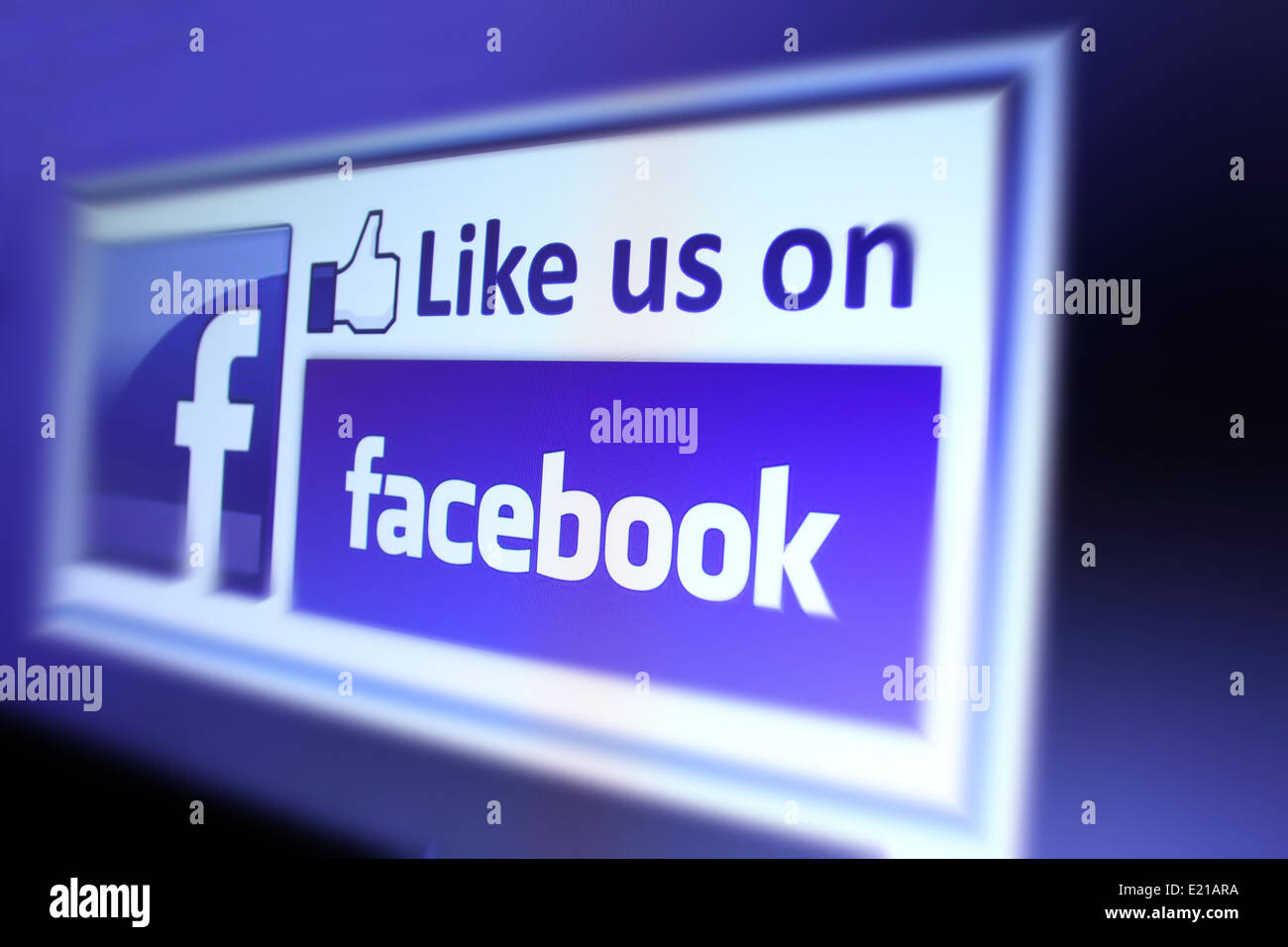 Photo of Facebook like icon on a monitor screen. As of today, Facebook is  the largest social media network on the web Stock Photo - Alamy