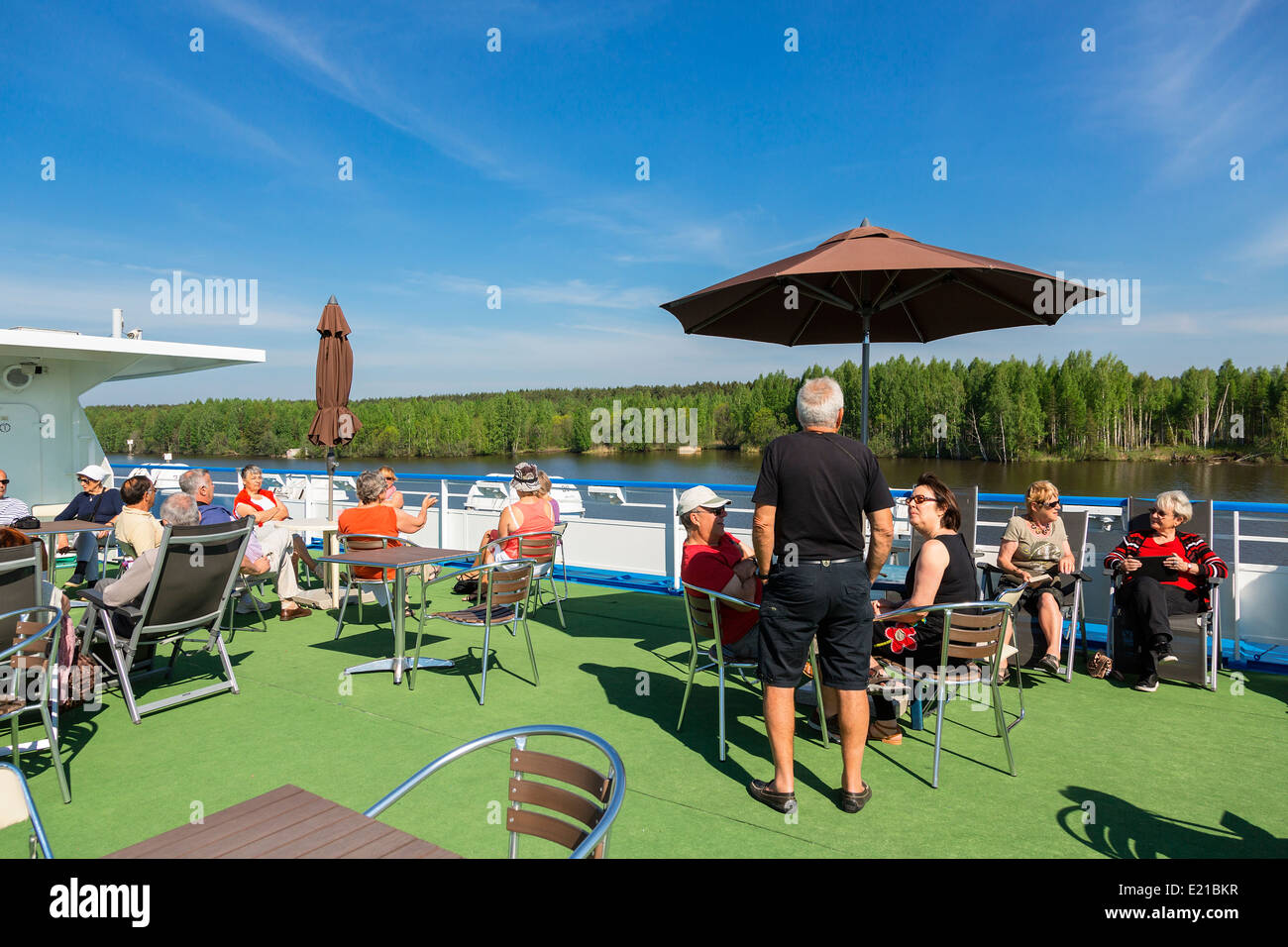 Cruise on the Volga River Stock Photo