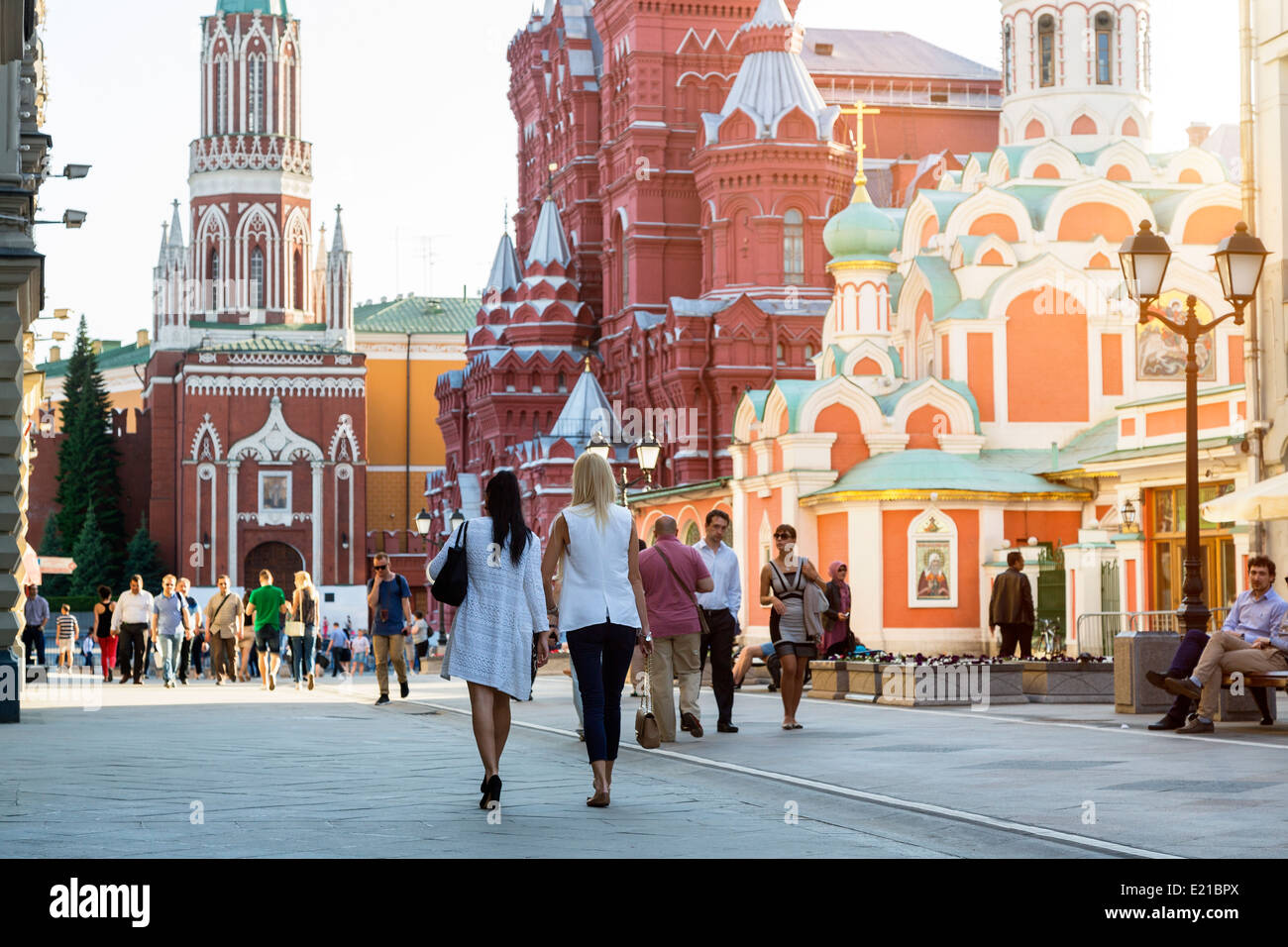 Russia, Shopping Street in Moscow Stock Photo