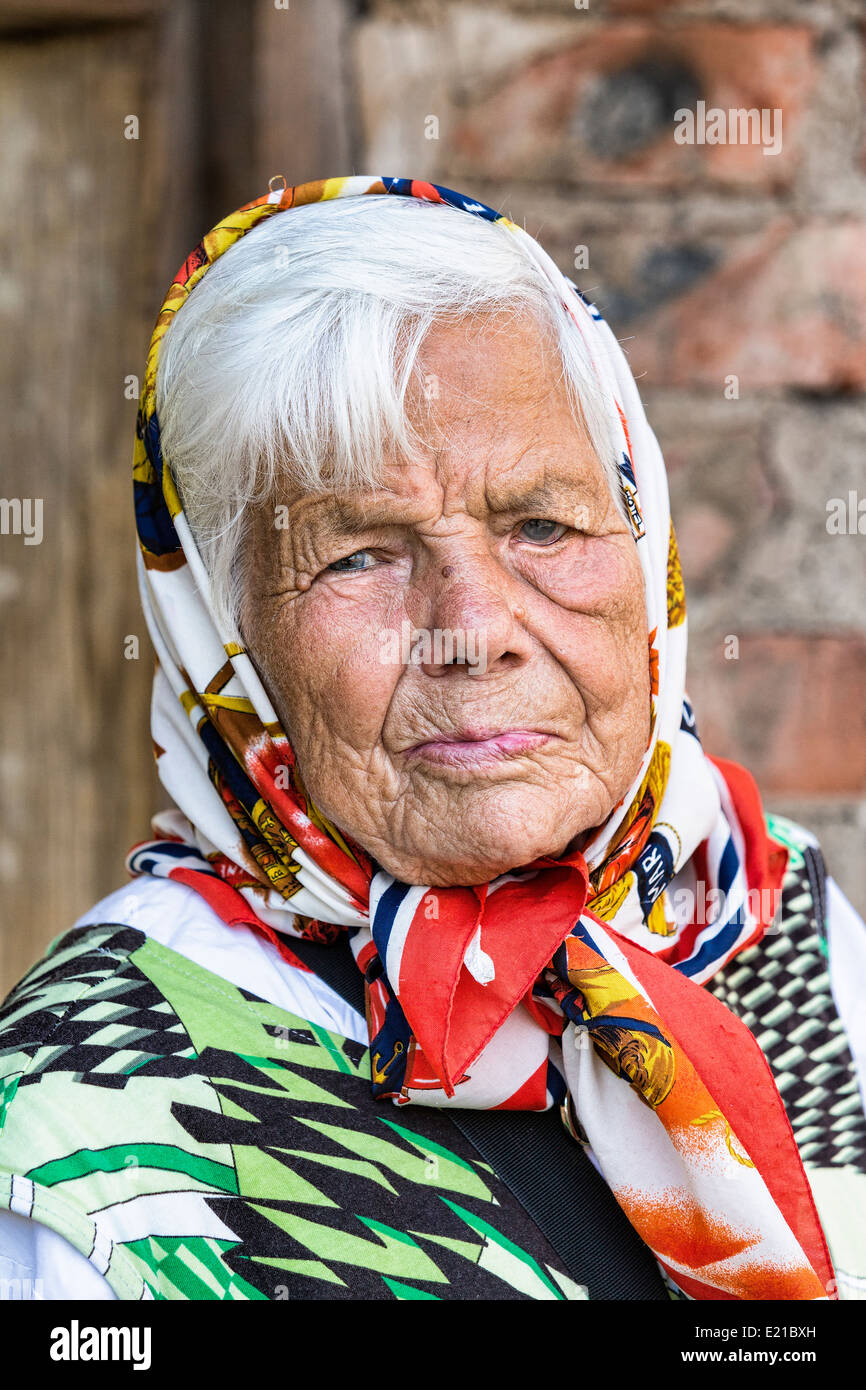 Old woman, Goritsy, Russia Stock Photo