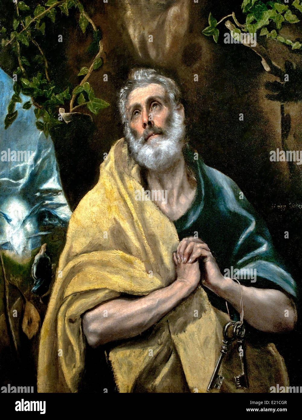 St Peter in Penitence 1605   El Greco  Dominikos Theotokopoulos (Crete 1541 Toledo 1614) Greek Spanish Stock Photo