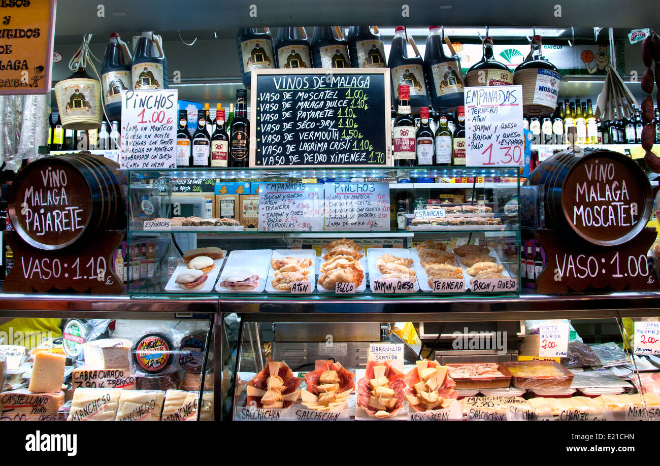 Moscatel Grocer Malaga Central Market Atarazanas Spain Andalusia Stock Photo