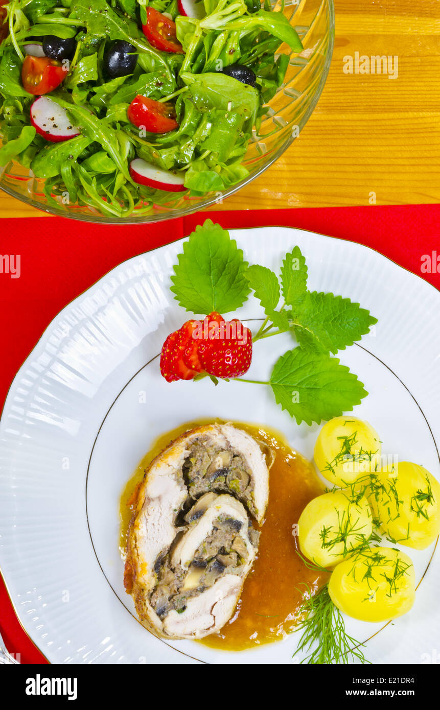 tasty and romantic dinner for two Stock Photo