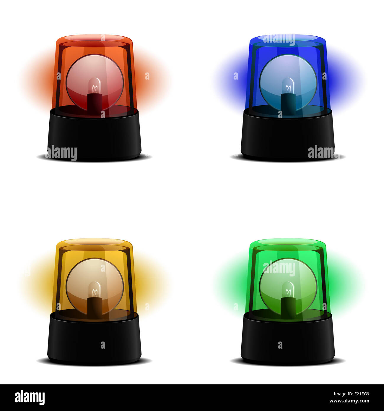 Various Flashing Lights Stock Photo
