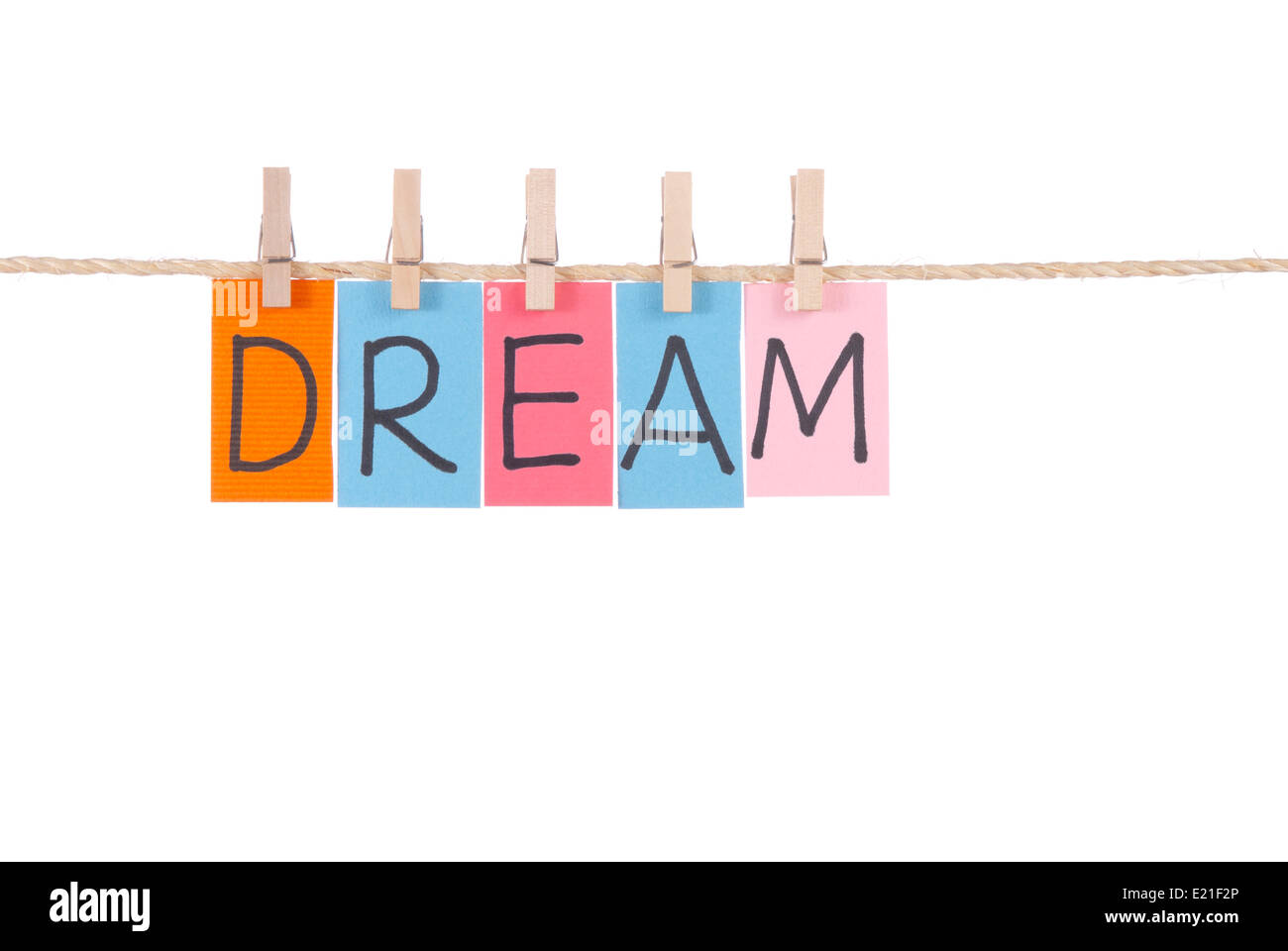Dream, Wooden peg and colorful words Stock Photo Alamy