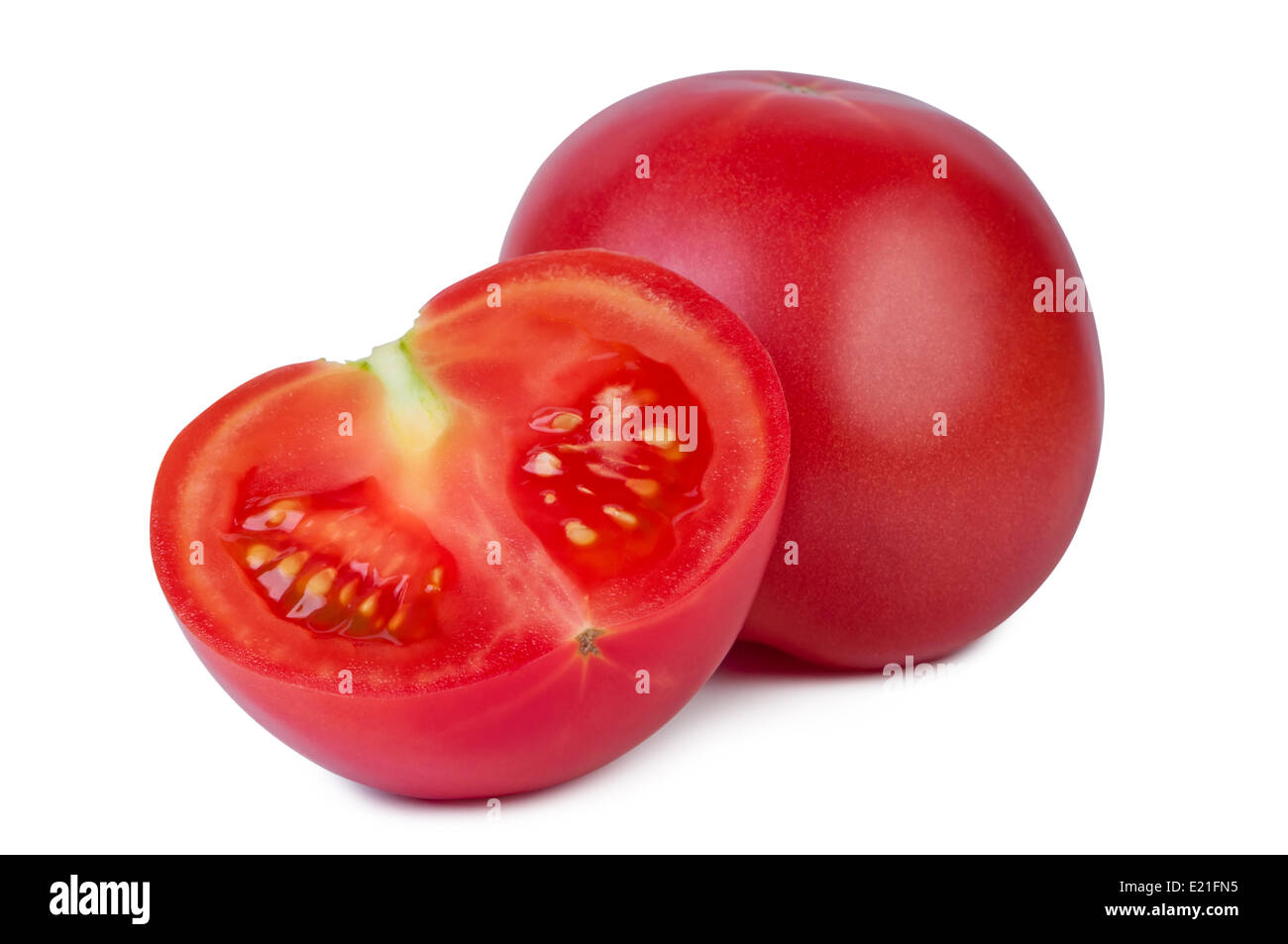 Tomato on white background. Stock Photo