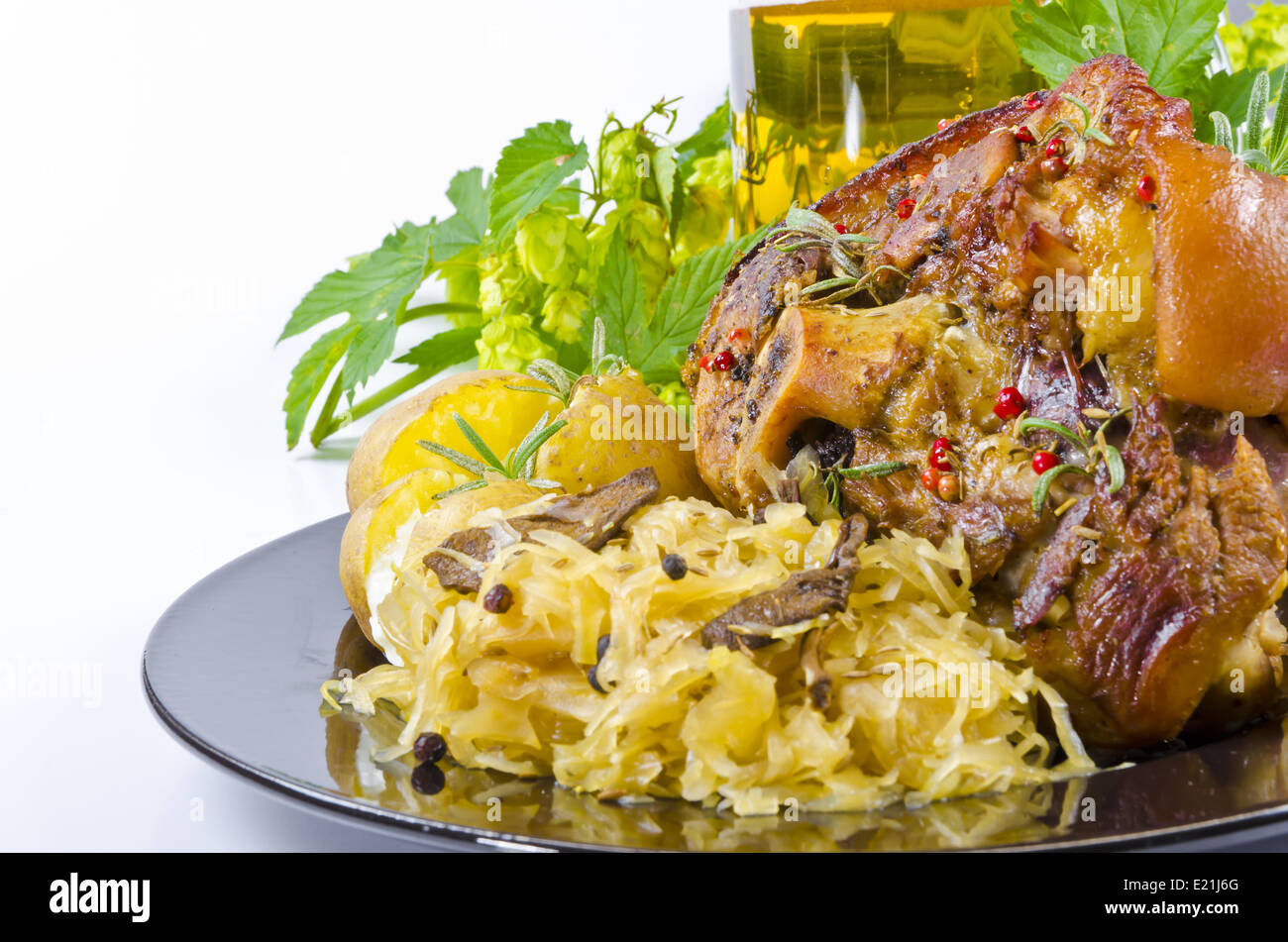 Roasted pork knuckle Stock Photo Alamy