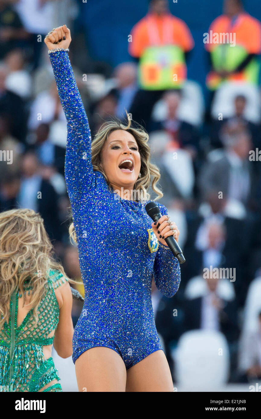 Sao Paulo, Brazil. 12th June, 2014. Claudia Leitte Football/Soccer : FIFA World Cup Brazil 2014 Group A match between Brazil 3-1 Croatia at Arena de Sao Paulo in Sao Paulo, Brazil . Credit:  Maurizio Borsari/AFLO/Alamy Live News Stock Photo