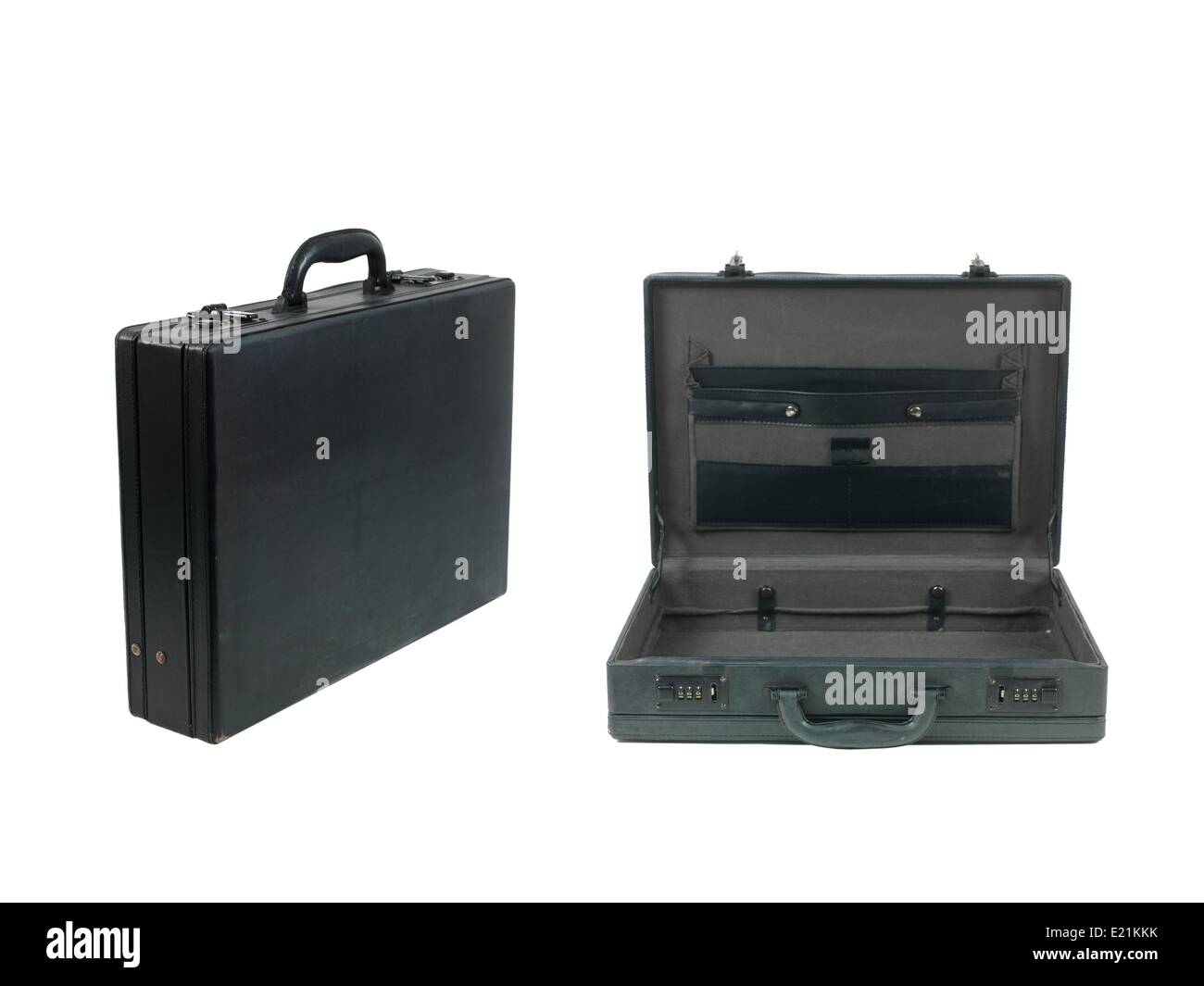 A black old fashioned business brief case Stock Photo Alamy