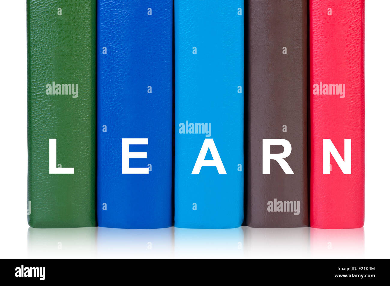 Books with word learn concept of education. Stock Photo