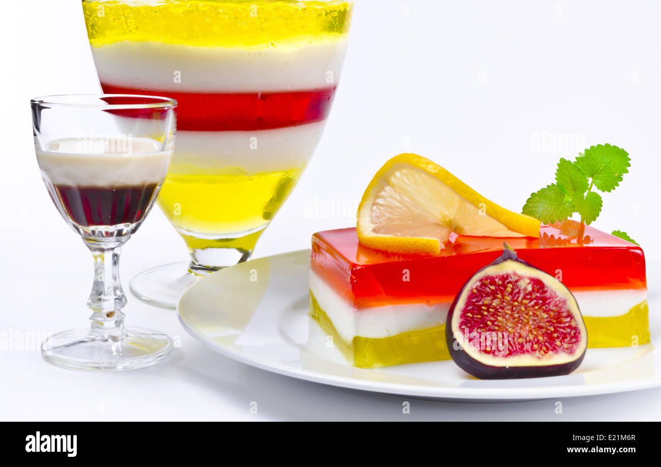 Fruit jelly and liqueur Stock Photo Alamy