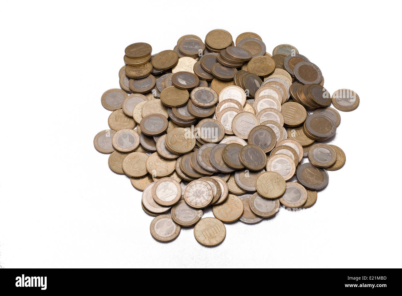 Many Euro coins Stock Photo