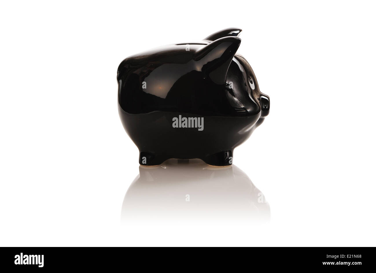 Black piggy bank Stock Photo - Alamy