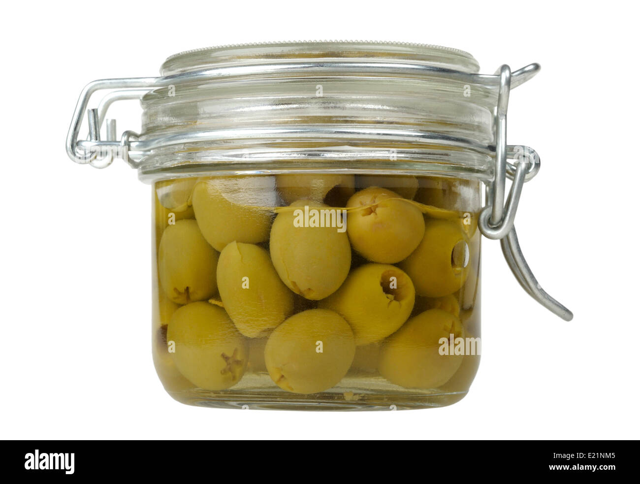 olives in a glass jar Stock Photo Alamy