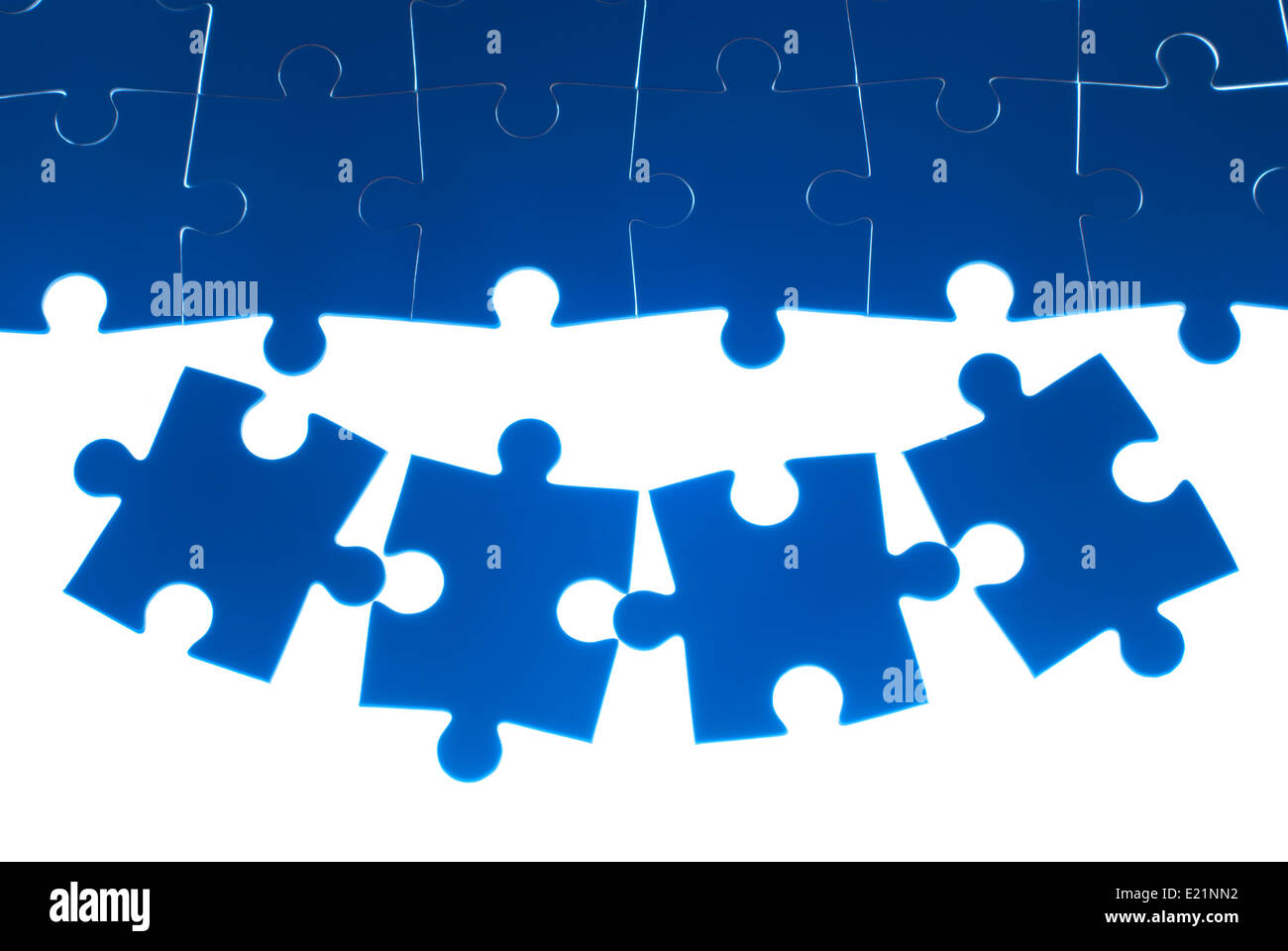 Puzzle blue isolated on white background Stock Photo - Alamy