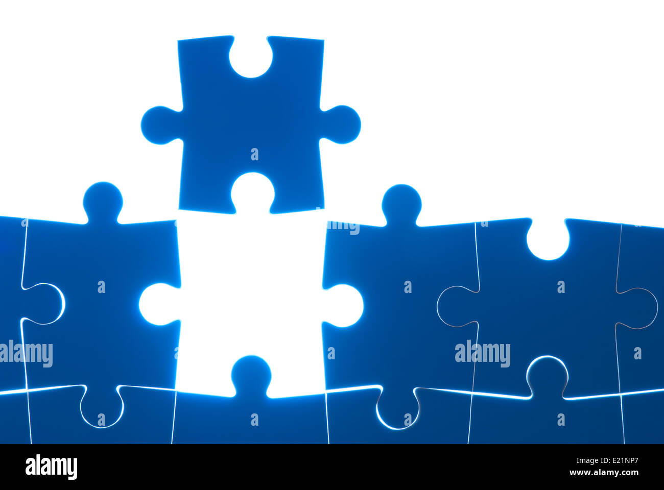 Puzzle blue isolated on white background Stock Photo - Alamy