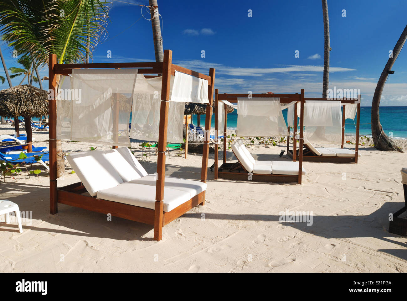 Luxury wooden chaise lounge Stock Photo Alamy