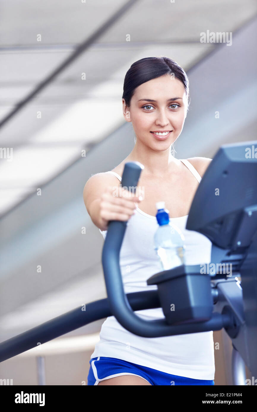 A young girl engaged in fitness Stock Photo