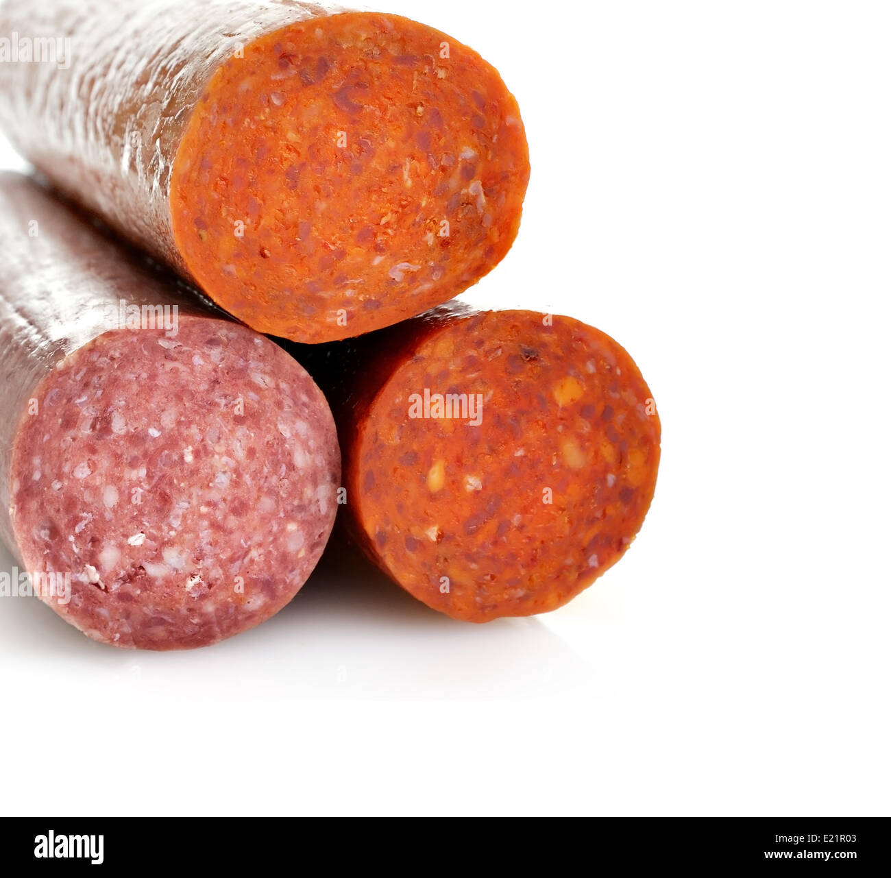 Pepperoni And Hard Salami Stock Photo Alamy