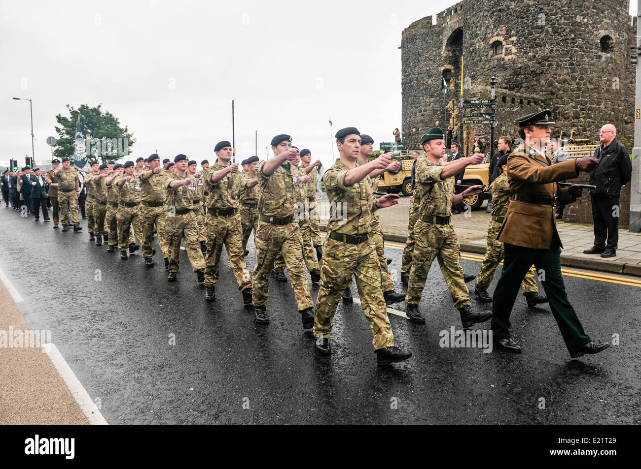 Royal Irish Horse Regiment parade through Carrickfergus, Northern Ireland Stock Photo Alamy