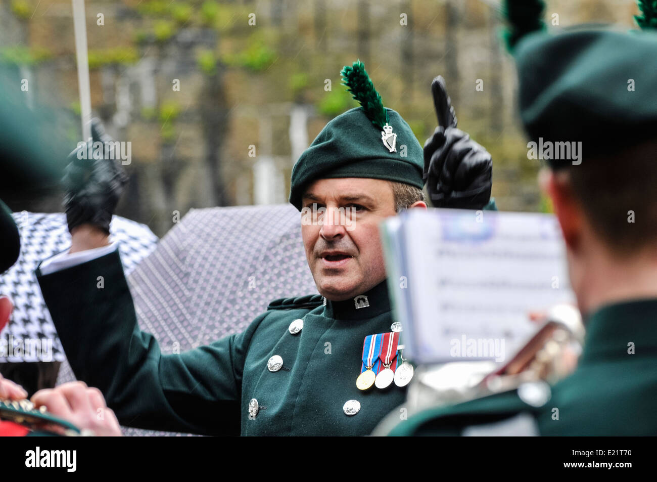Conductor of the band of the Royal Irish Regiment Stock Photo