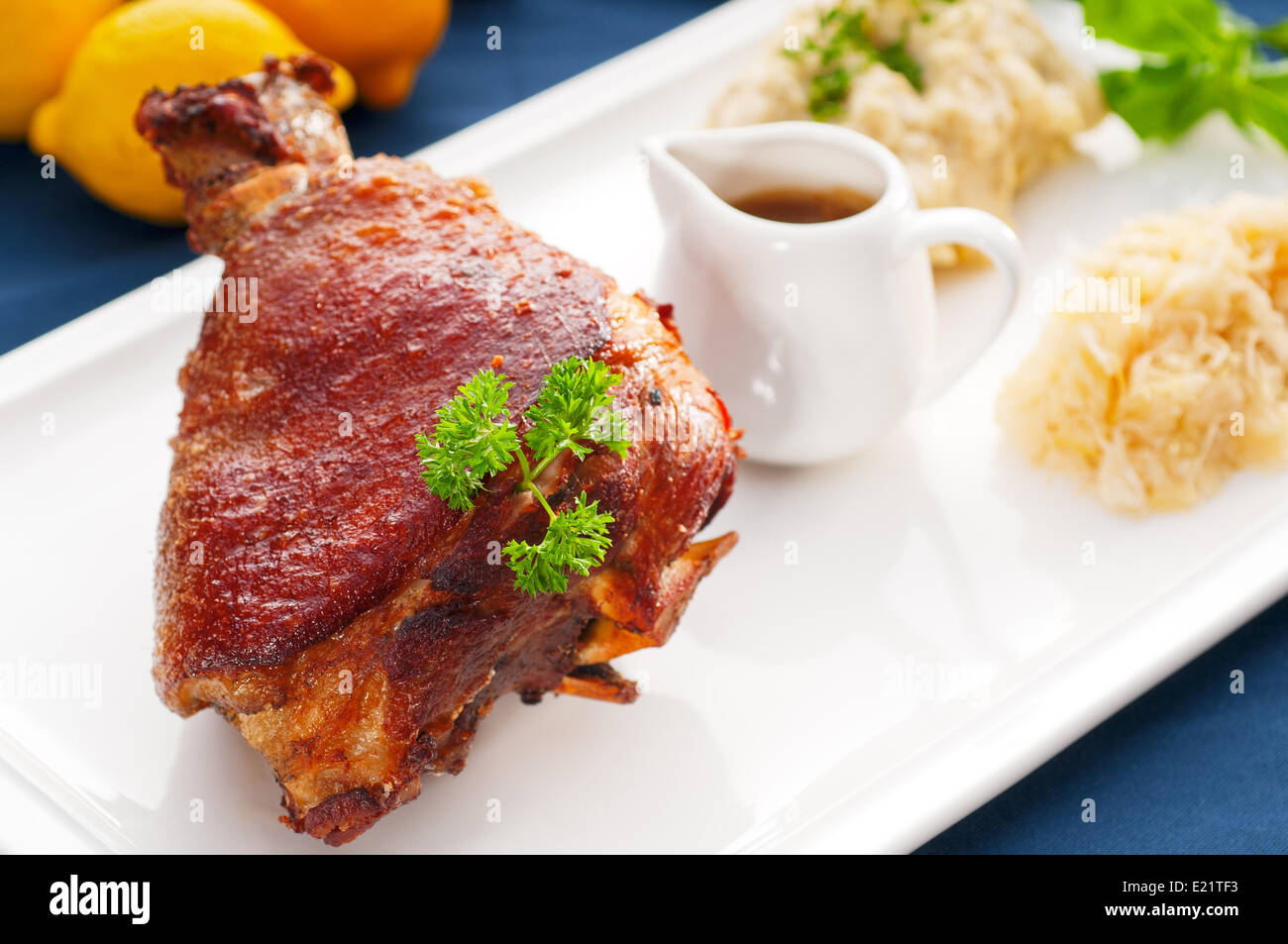 original German BBQ pork knuckle Stock Photo Alamy