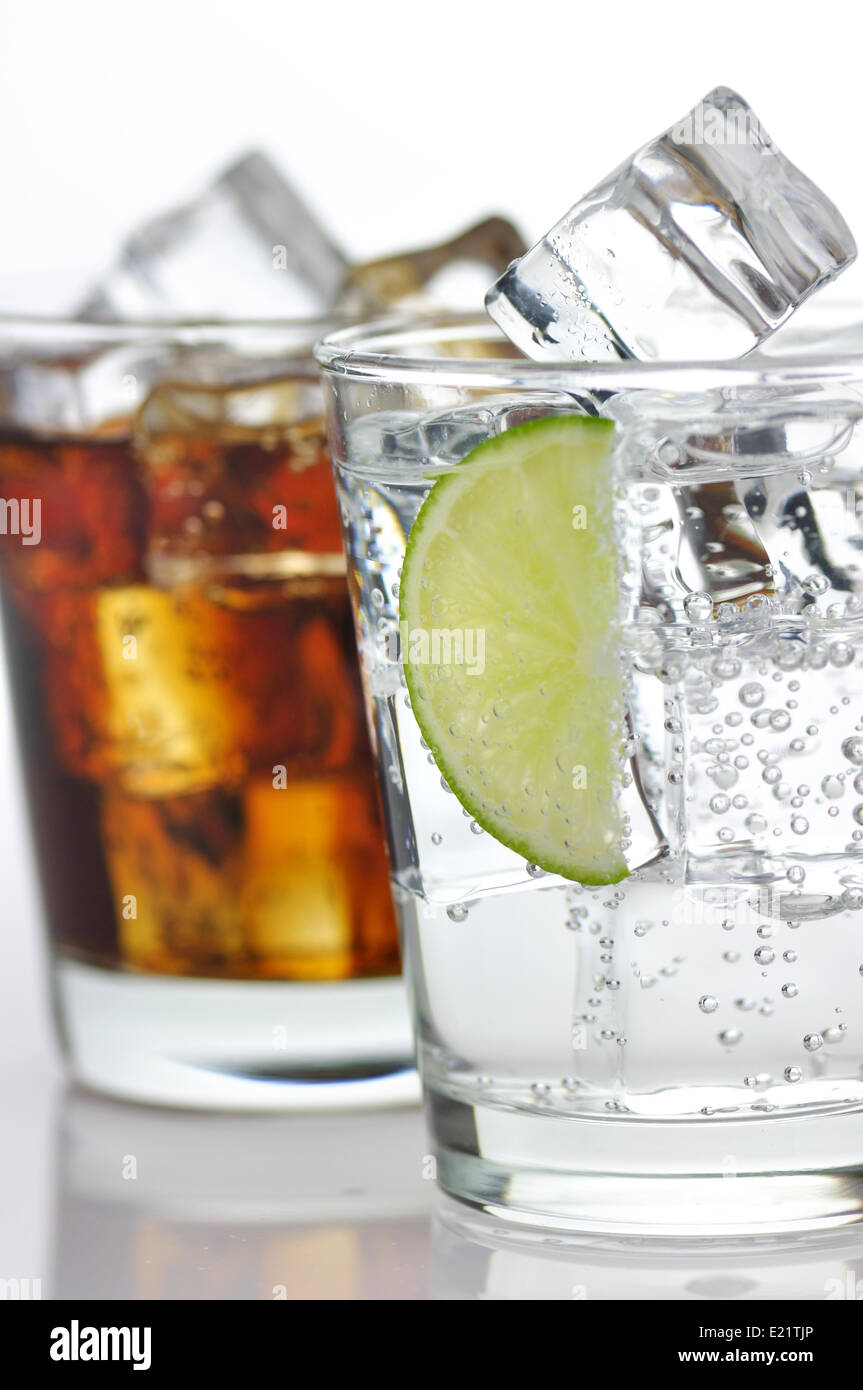 The sweet cooled drinks with ice Stock Photo Alamy