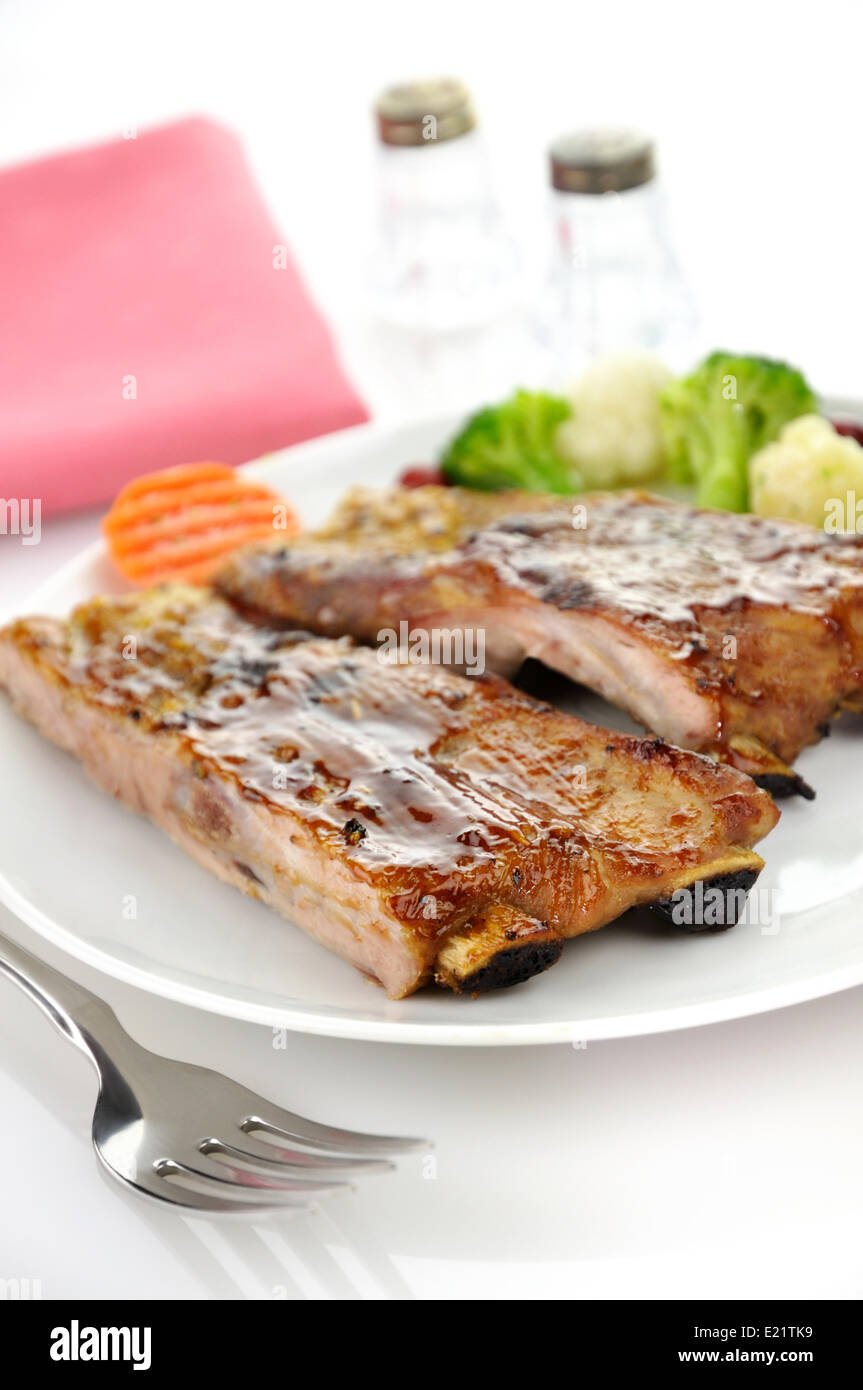 pork ribs dinner Stock Photo Alamy
