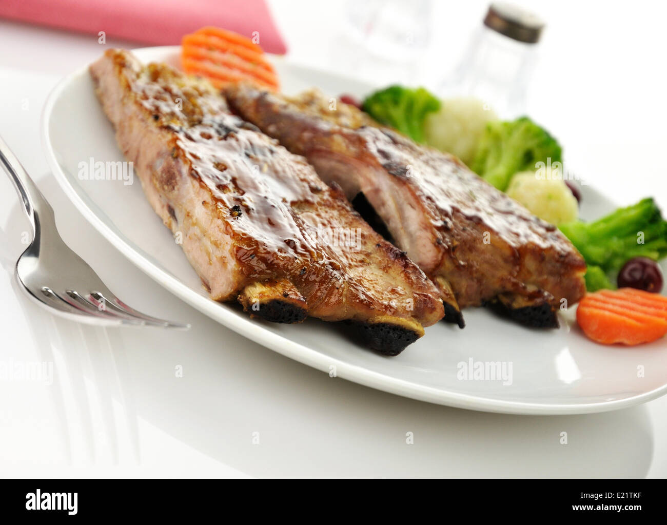 pork ribs dinner Stock Photo Alamy